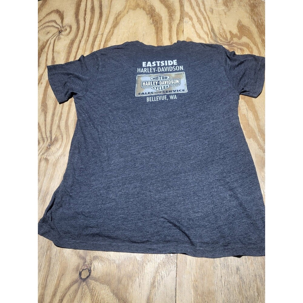 Harley Davidson Bellevue WA Dealership Men XL Black 2012 Crewneck Motorcycle @K5